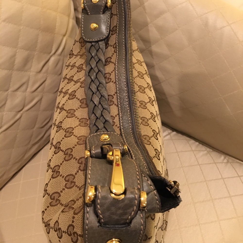 Gucci vintage canvas print hobo bag - Picture 2 of 10